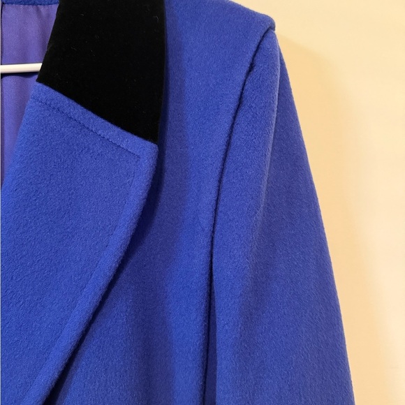 John Weitz Vintage Vibes 60s Inspired Sapphire Blue Wool Women's Pea Coat - Picture 6 of 16